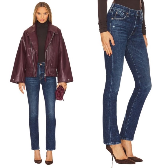 NWT Mother Women’s The Rascal Skimp Yee Haw Straight Leg Denim Jeans Size 6 - Picture 1 of 15